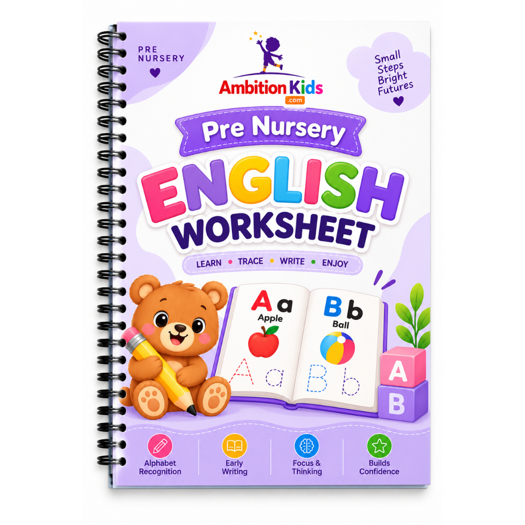 Pre-Nursery English Loose Worksheets | Alphabet & Picture Activities | Hard Copy