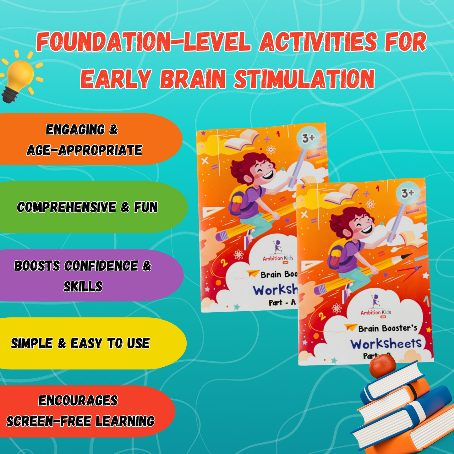 Age 3+ Brain Booster Worksheets (350+ Activities)