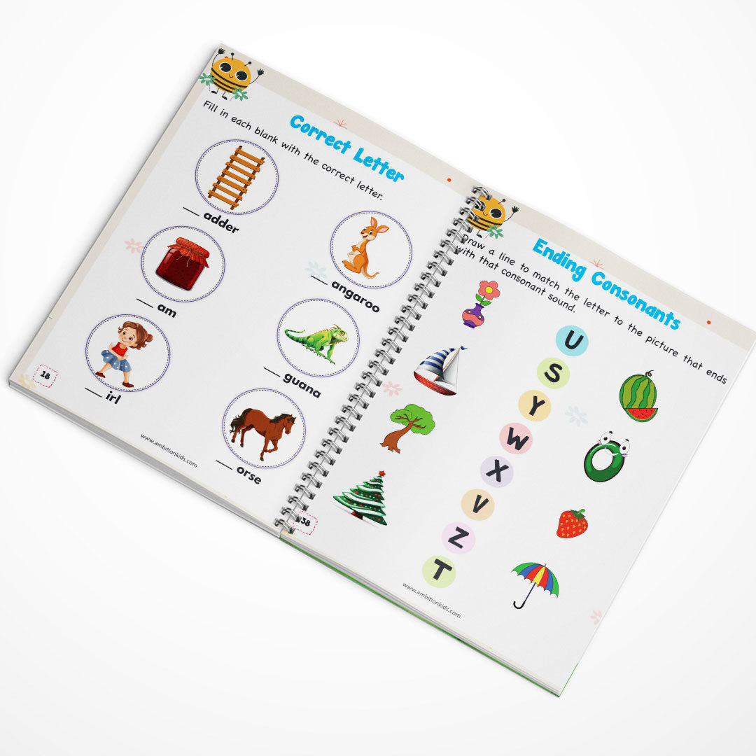 Phonics 4-Book Set – Vowels, A–Z Sounds, Blends & Word Families