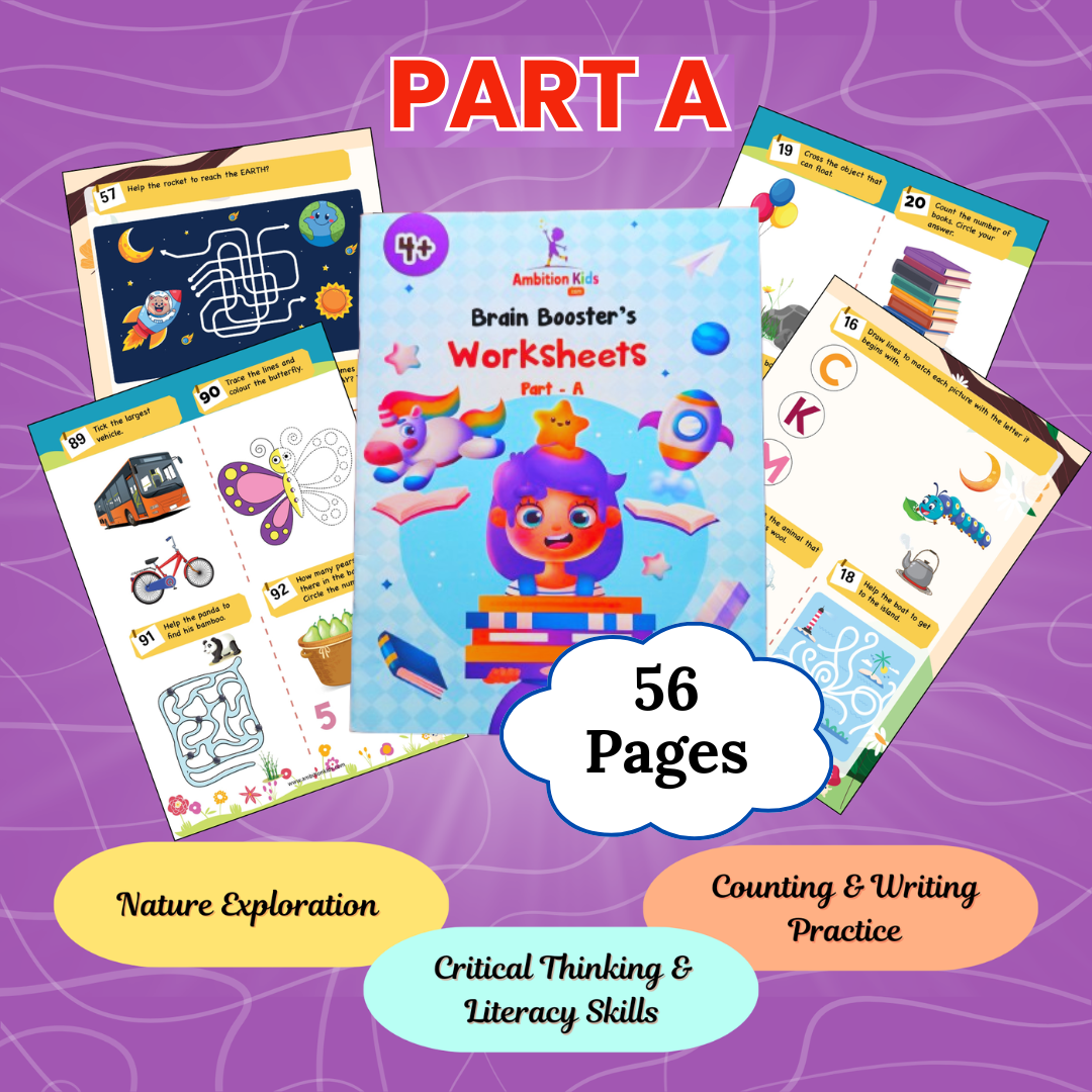 Age 4+ Brain Booster Worksheets (350+ Activities) - Ambition Kids