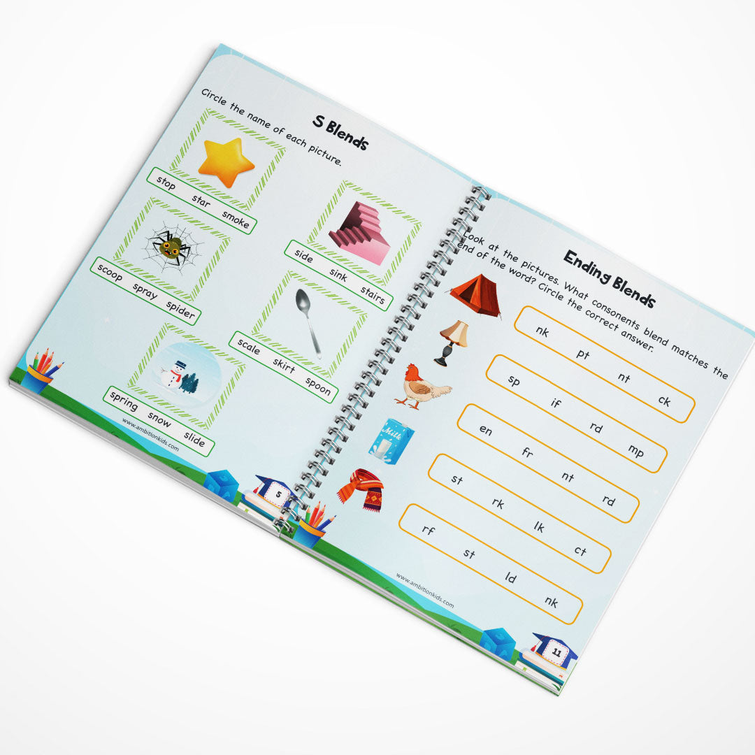 Phonics 4-Book Set – Vowels, A–Z Sounds, Blends & Word Families