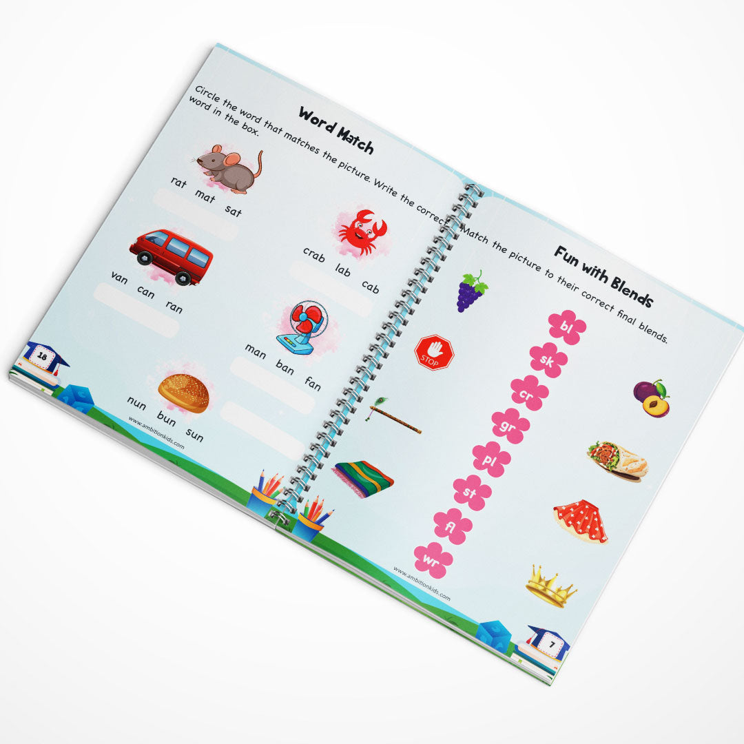 Phonics 4-Book Set – Vowels, A–Z Sounds, Blends & Word Families