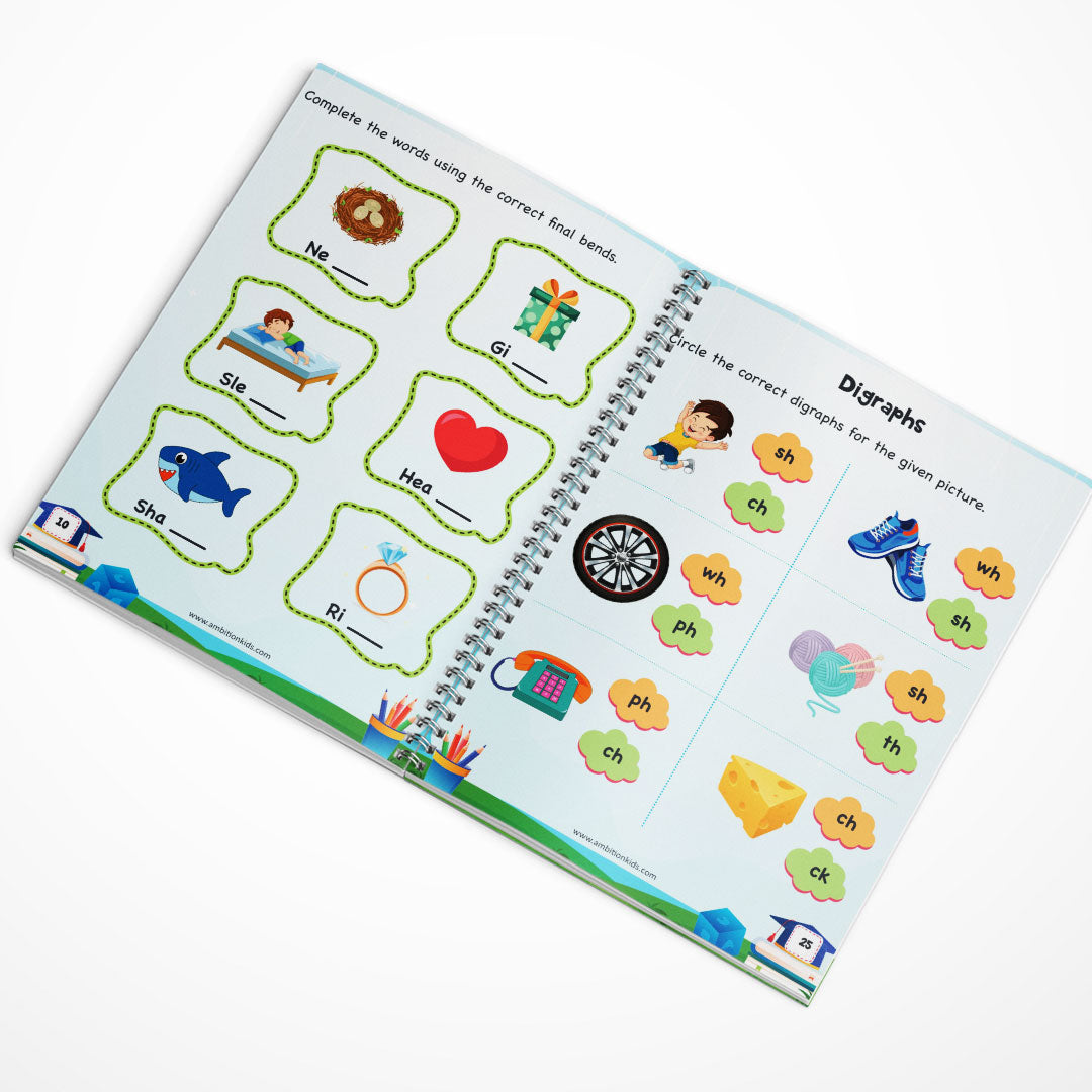 Phonics 4-Book Set – Vowels, A–Z Sounds, Blends & Word Families