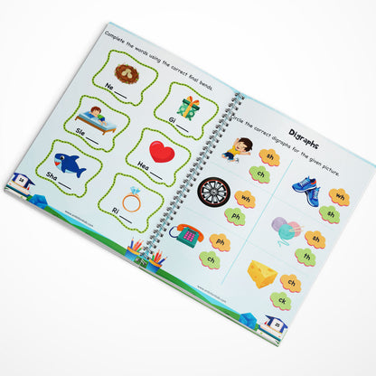 Phonics 4-Book Set – Vowels, A–Z Sounds, Blends & Word Families
