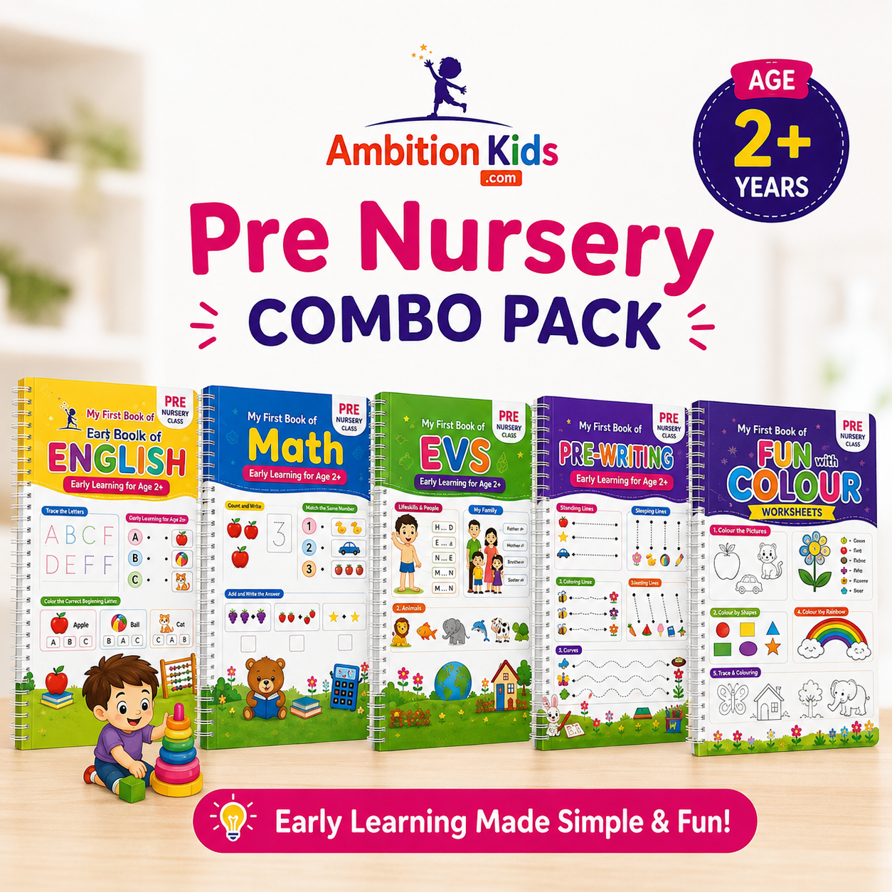 Preschool Printable Worksheets For Nursery, LKG, & UKG | 1 Year Complete Fun Worksheets