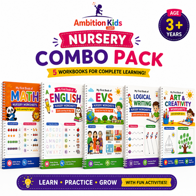 Nursery  Loose Worksheet| EVS, Math, English, Art & Pattern| Hard Copy