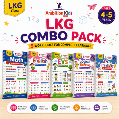 LKG Loose Worksheets | EVS + Math + English + Coloring + Logical