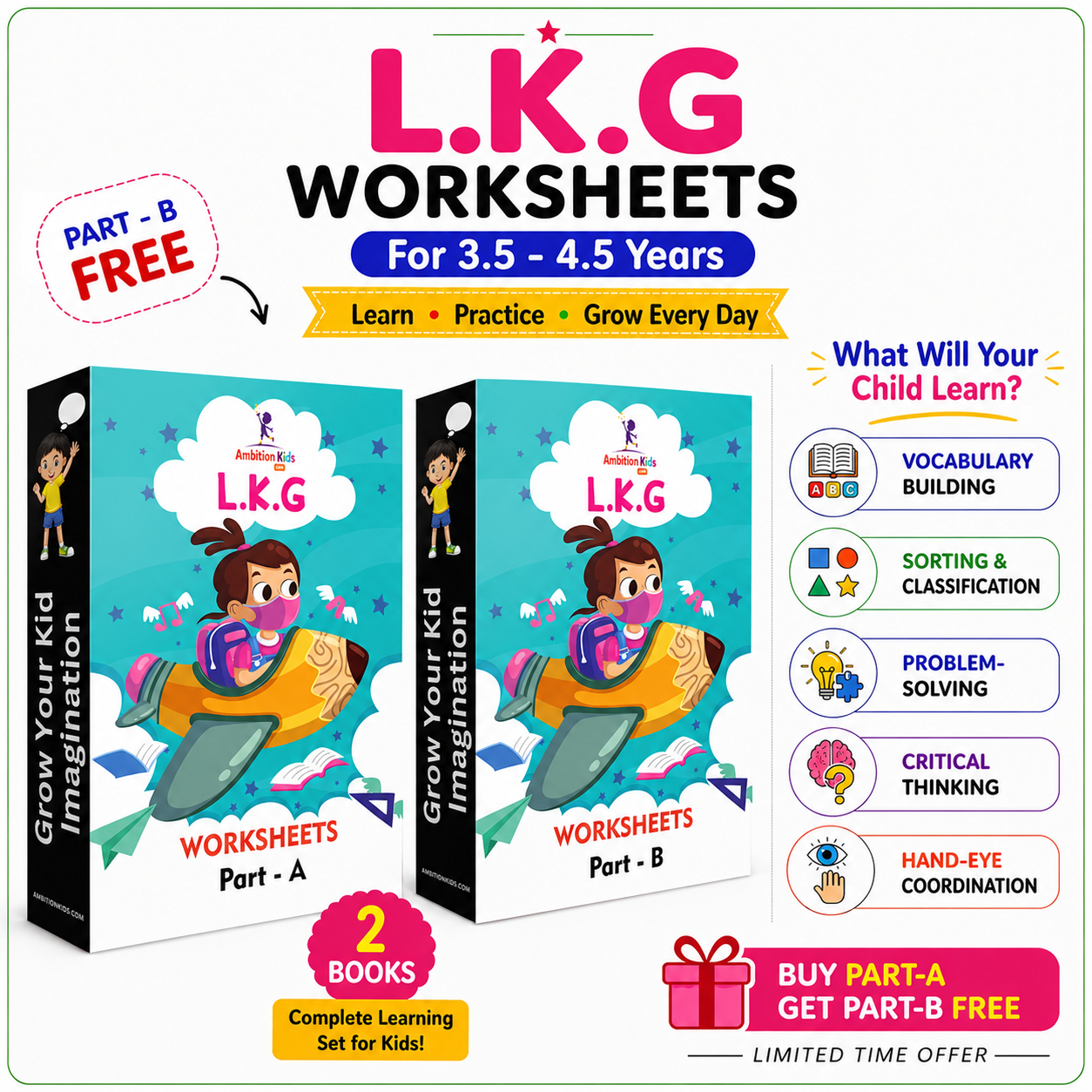 Preschool Worksheets For Nursery, LKG & UKG Kids