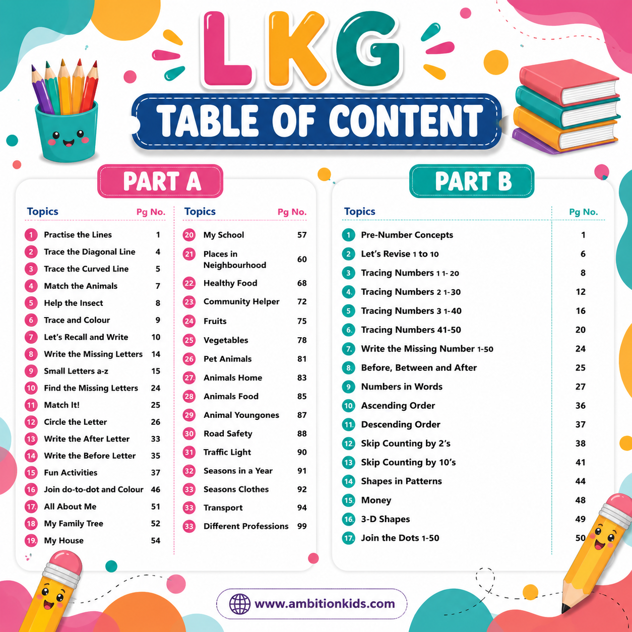 Preschool Worksheets For Nursery, LKG & UKG Kids | Buy Part-A Get Part-B FREE 🎉