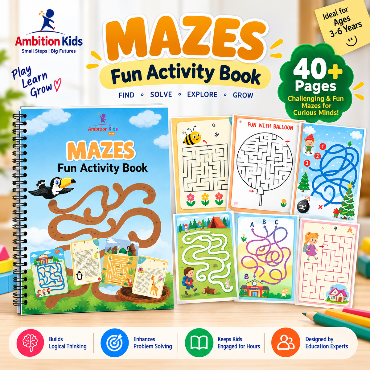 Dot-to-Dot, Mazes, & Fun with Numbers (Age 3-6)