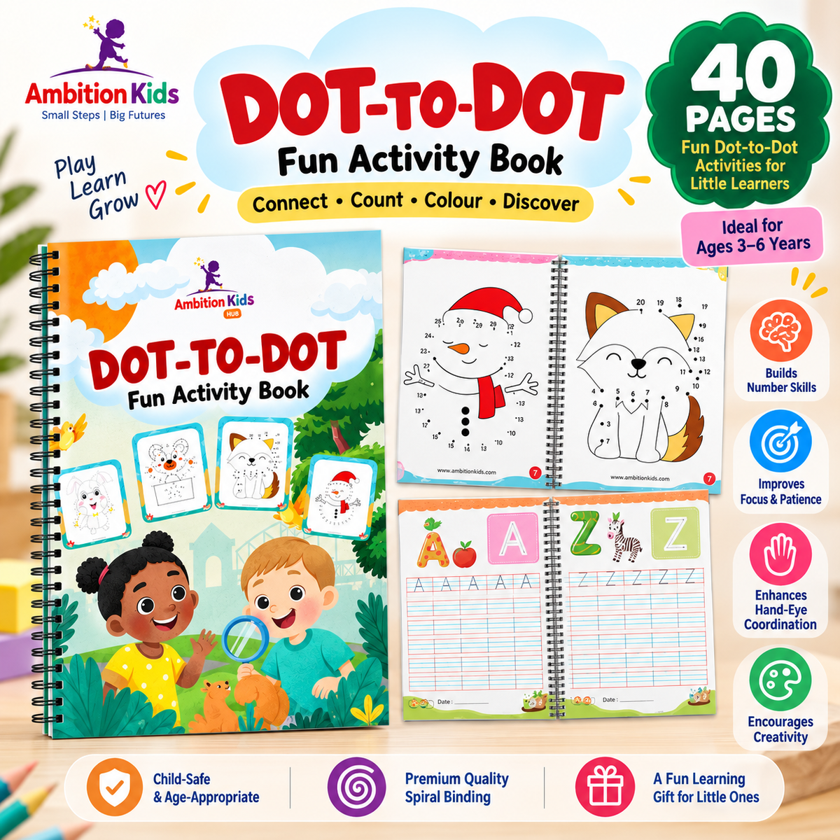 Dot-to-Dot, Mazes, & Fun with Numbers (Age 3-6)