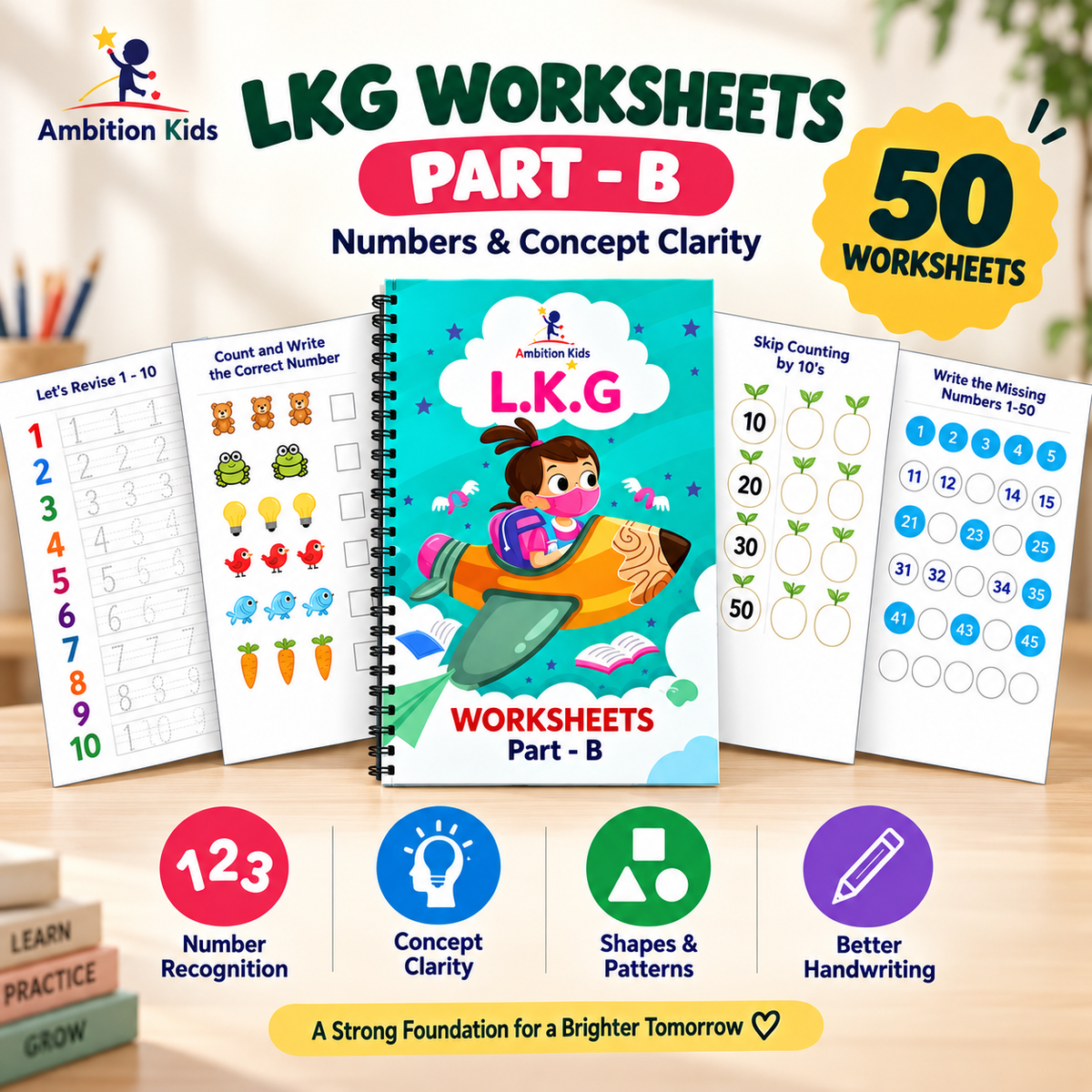 India’s #1 LKG Kids Worksheets for Preschool Kids (BUY 1, GET 1 FREE)