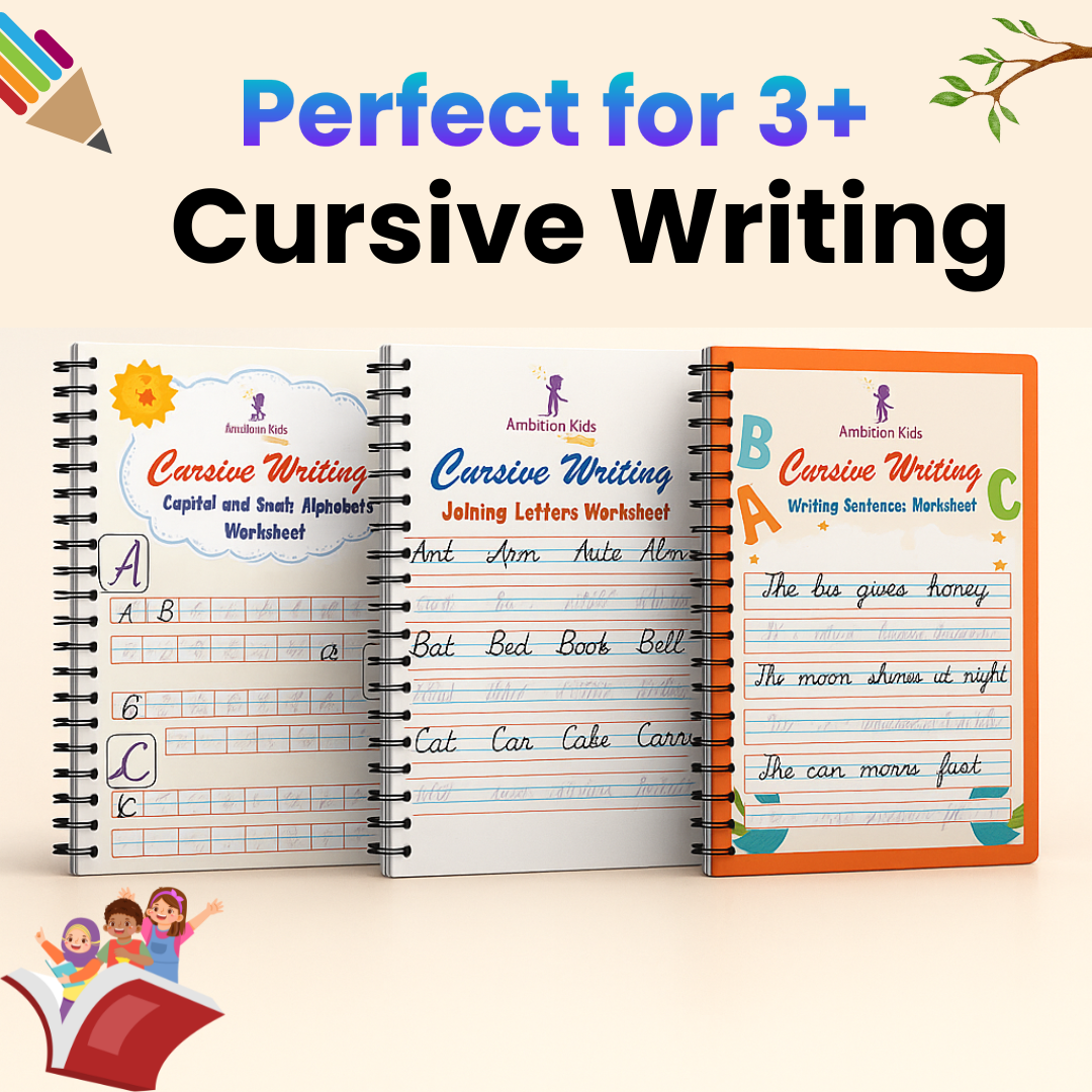 Cursive Writing Practice Book for Kids (Letters, Words & Sentences)