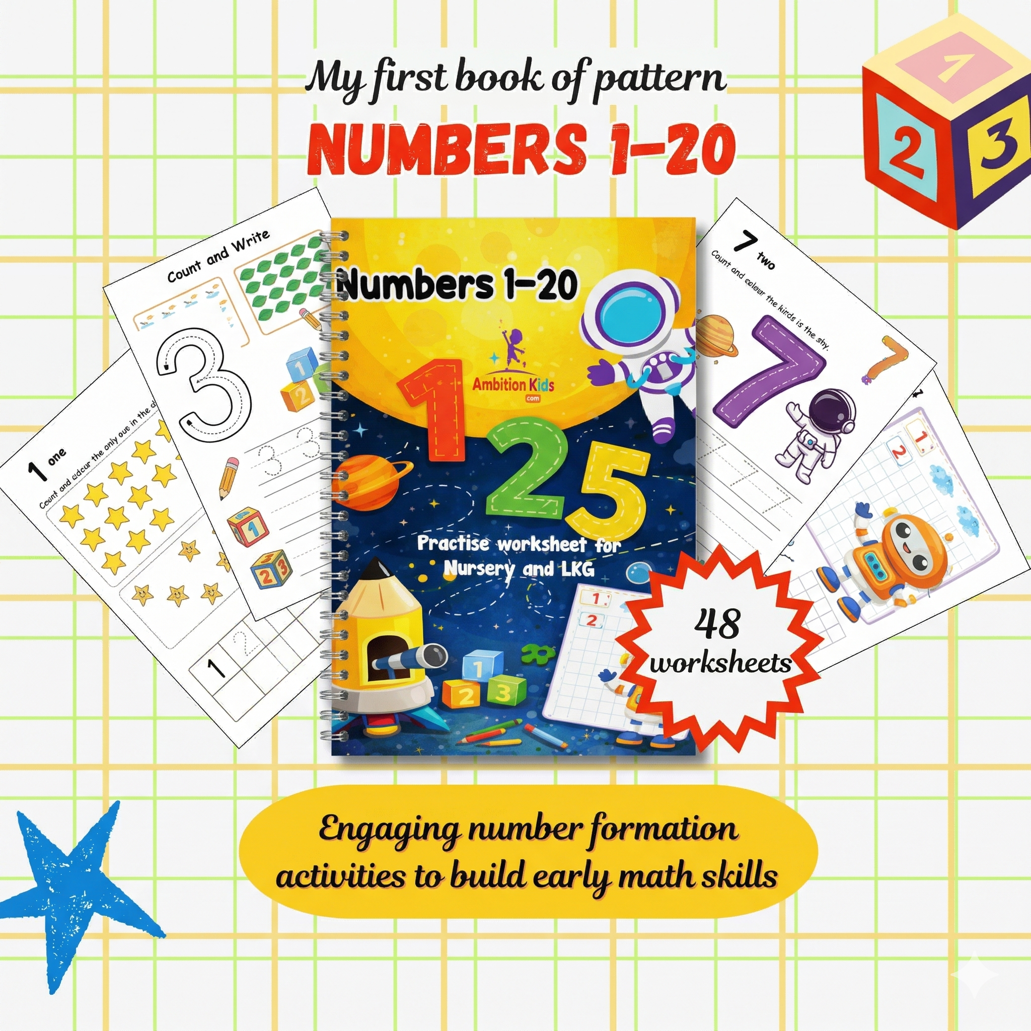 🎁 #Free Numbers Writing Worksheet (1–20)