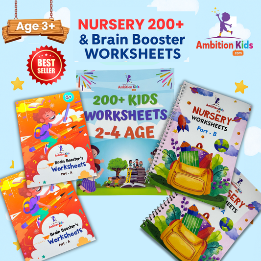 (Ages 2–4): Nursery • 3+ Brain Booster & 200+ Worksheets | 3-in-1 Early Learning Pack