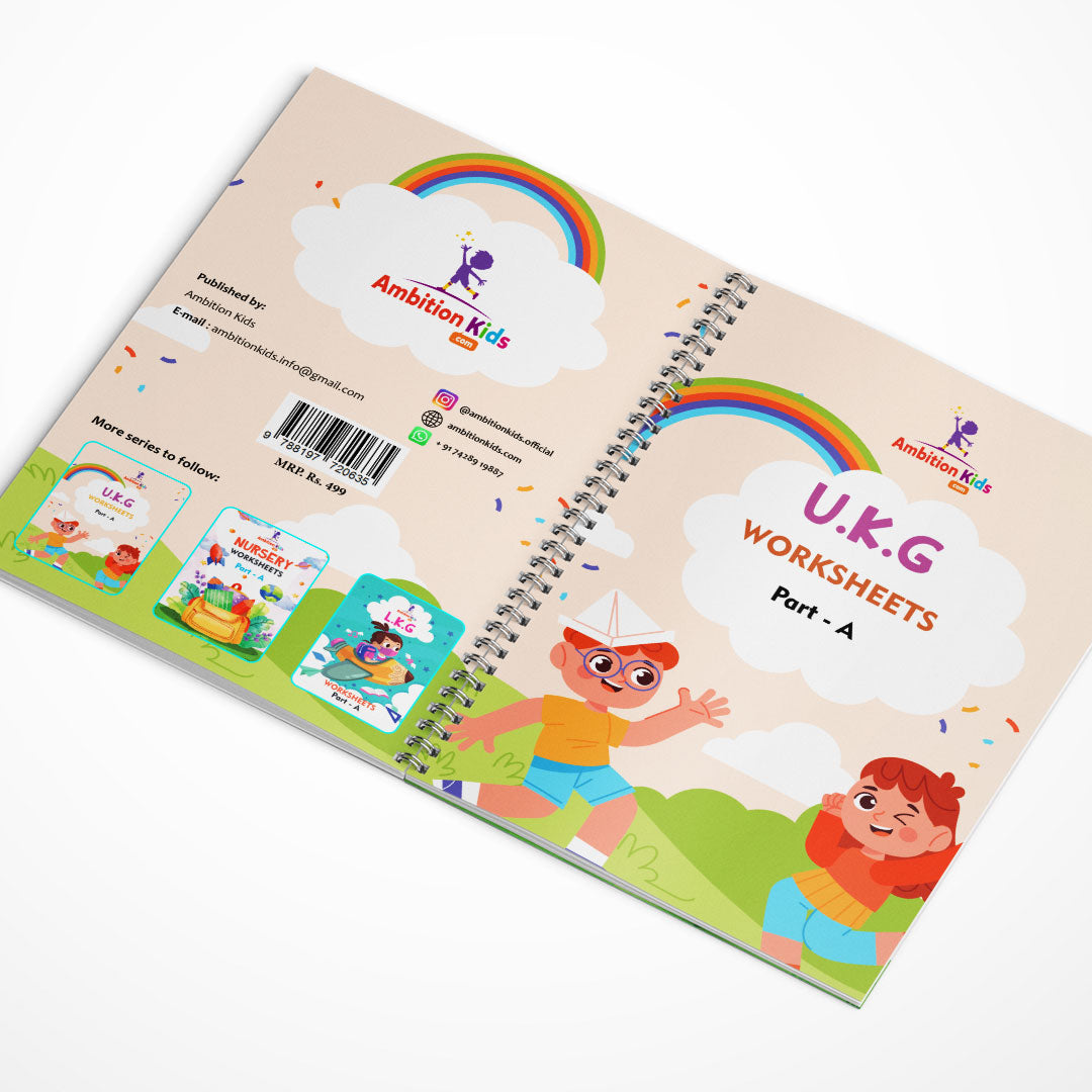UKG & Brain Booster Worksheets – 4-Book Set (Ages 5–7)  ✅