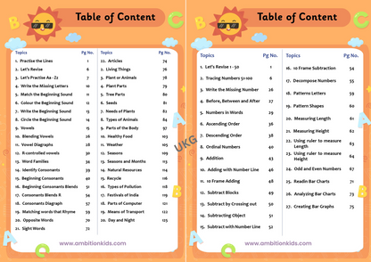 UKG Hard Copy Kids Worksheets - Ambition Kids
