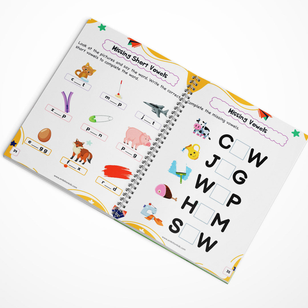 Phonics 4-Book Set – Vowels, A–Z Sounds, Blends & Word Families