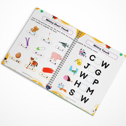 Phonics 4-Book Set – Vowels, A–Z Sounds, Blends & Word Families