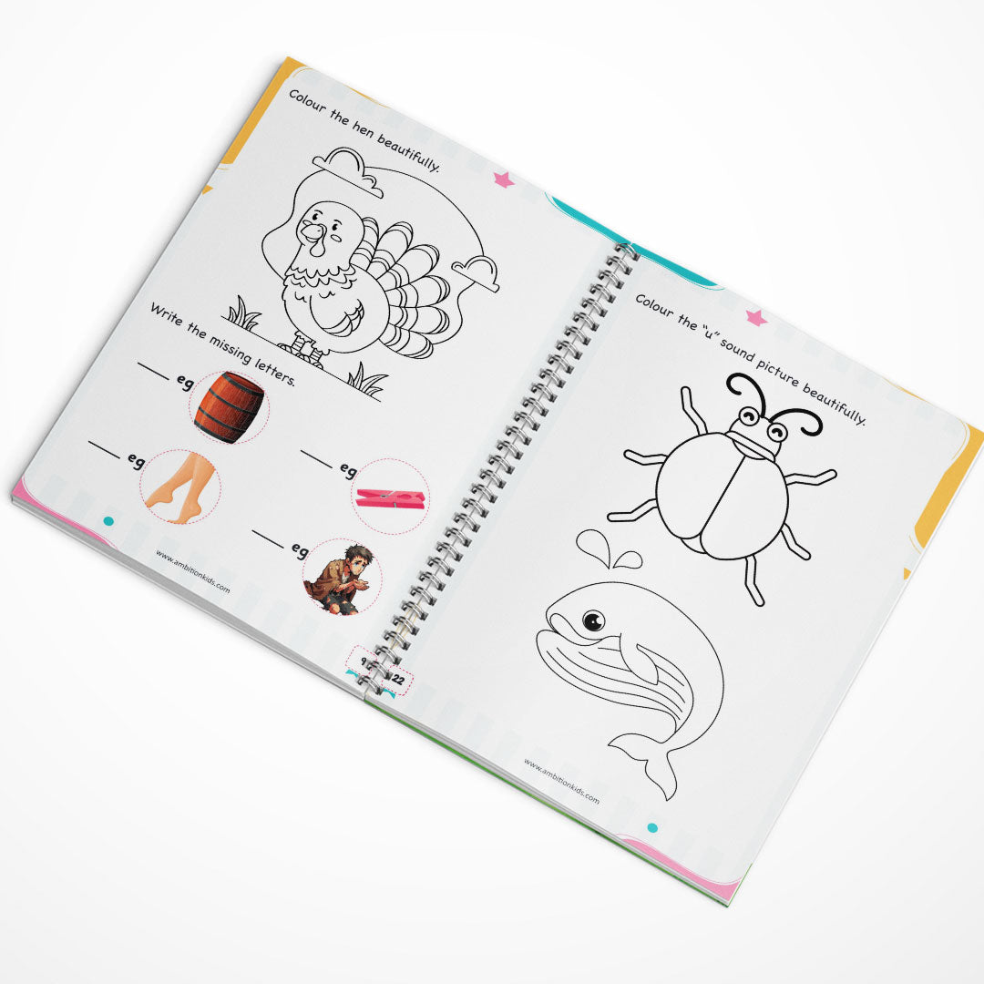 Phonics 4-Book Set – Vowels, A–Z Sounds, Blends & Word Families