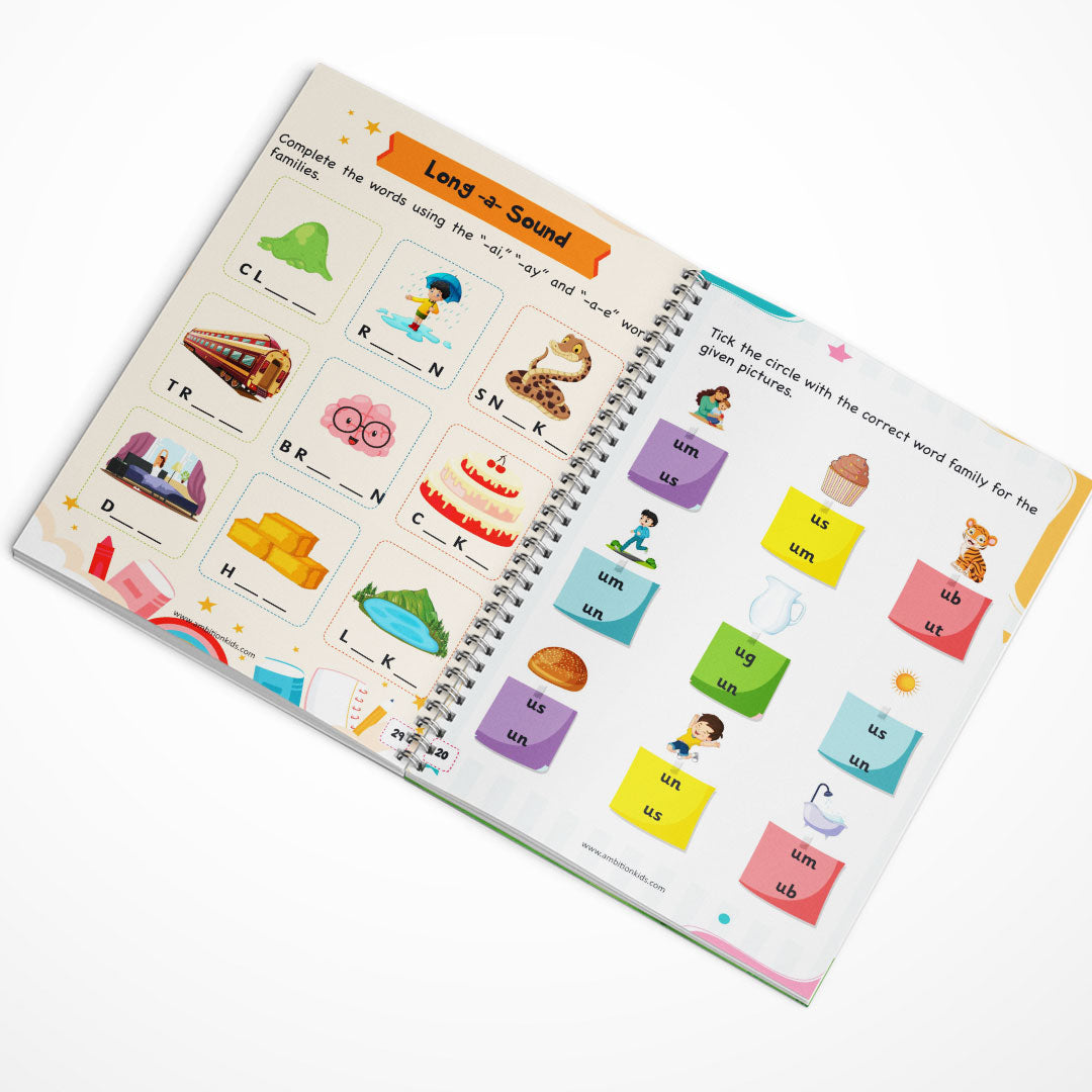 Phonics 4-Book Set – Vowels, A–Z Sounds, Blends & Word Families