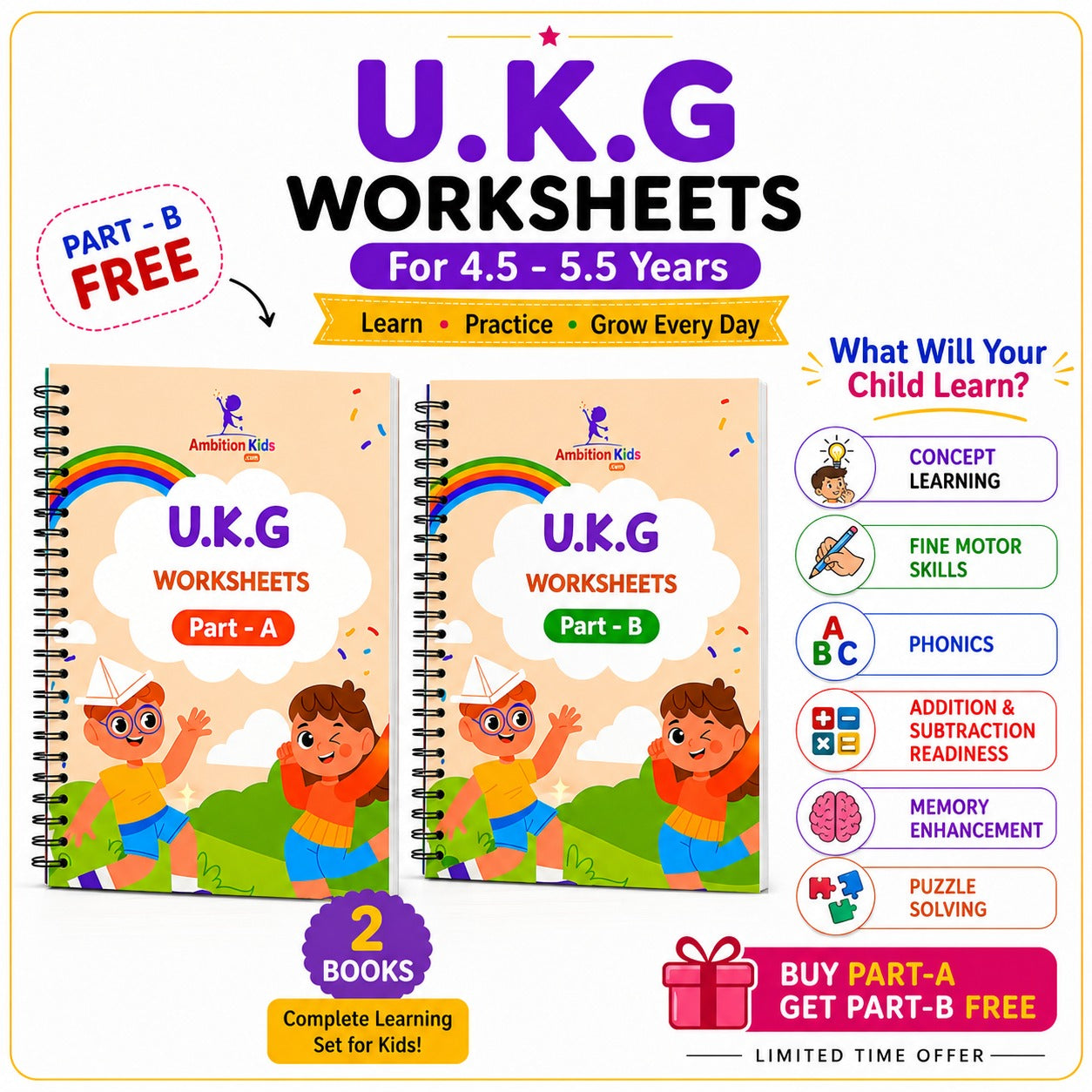 UKG Hard Copy Kids Worksheets
