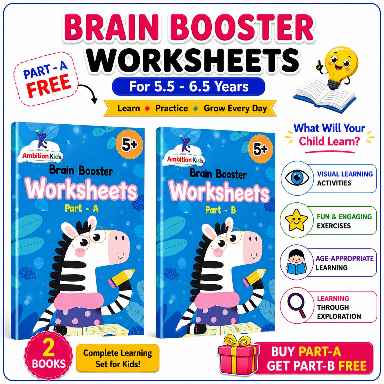 Age 5+ Brain Booster Worksheets (350+ Activities)