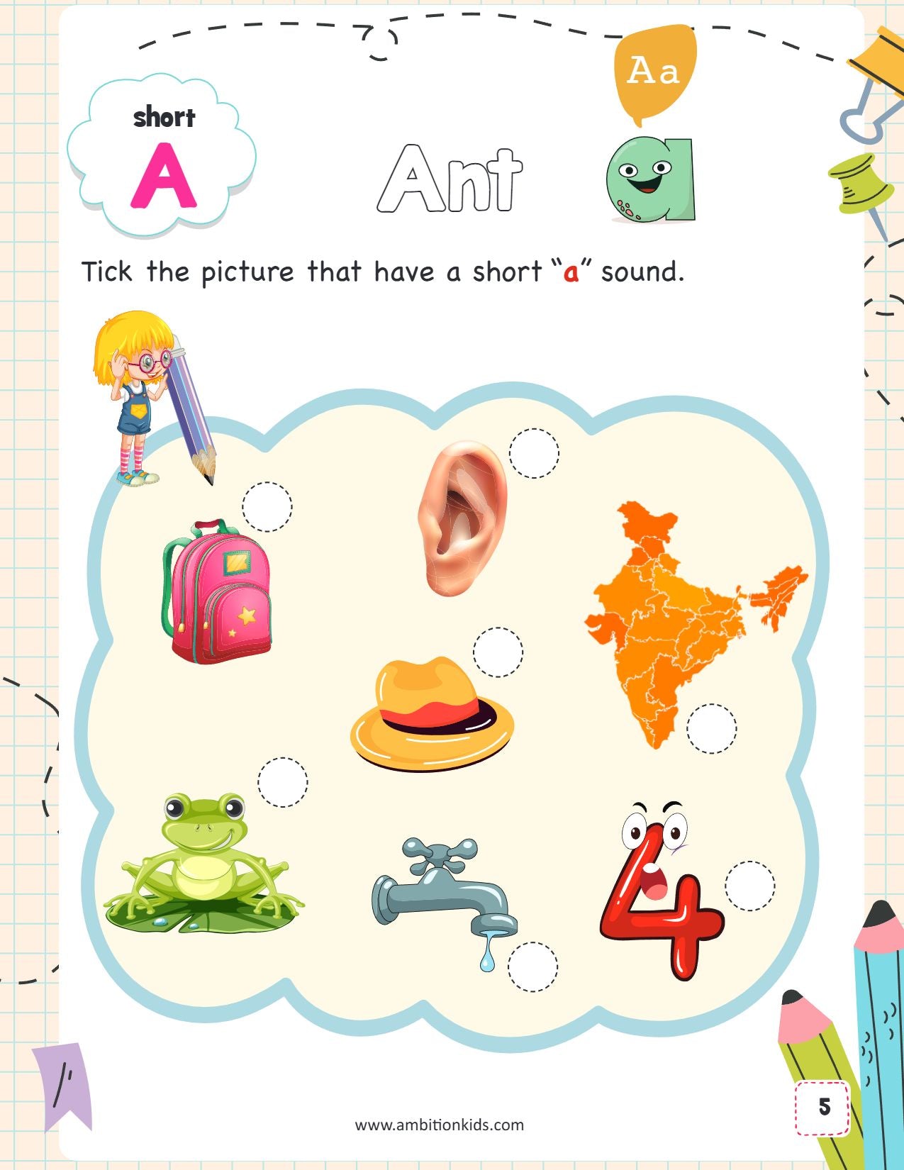 A–Z Sounds Phonics Ambition Kids Worksheets for Age 3–6 Years