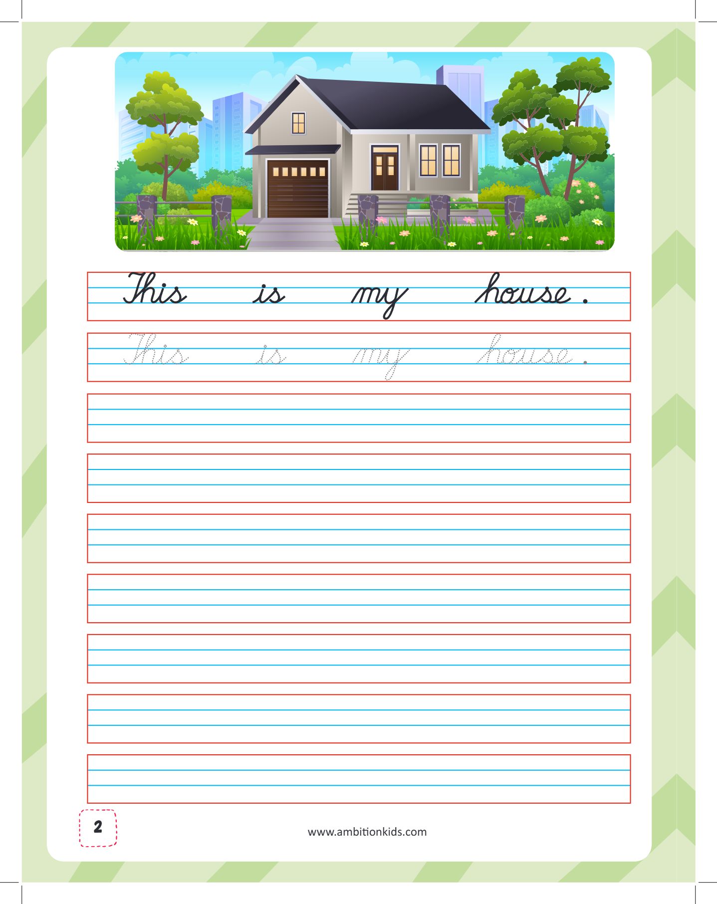 Sentences Cursive Writing Ambition Kids Worksheet