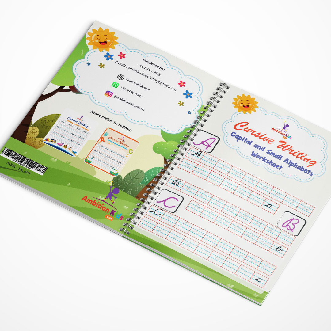 Cursive Writing Practice Book for Kids (Letters, Words & Sentences)