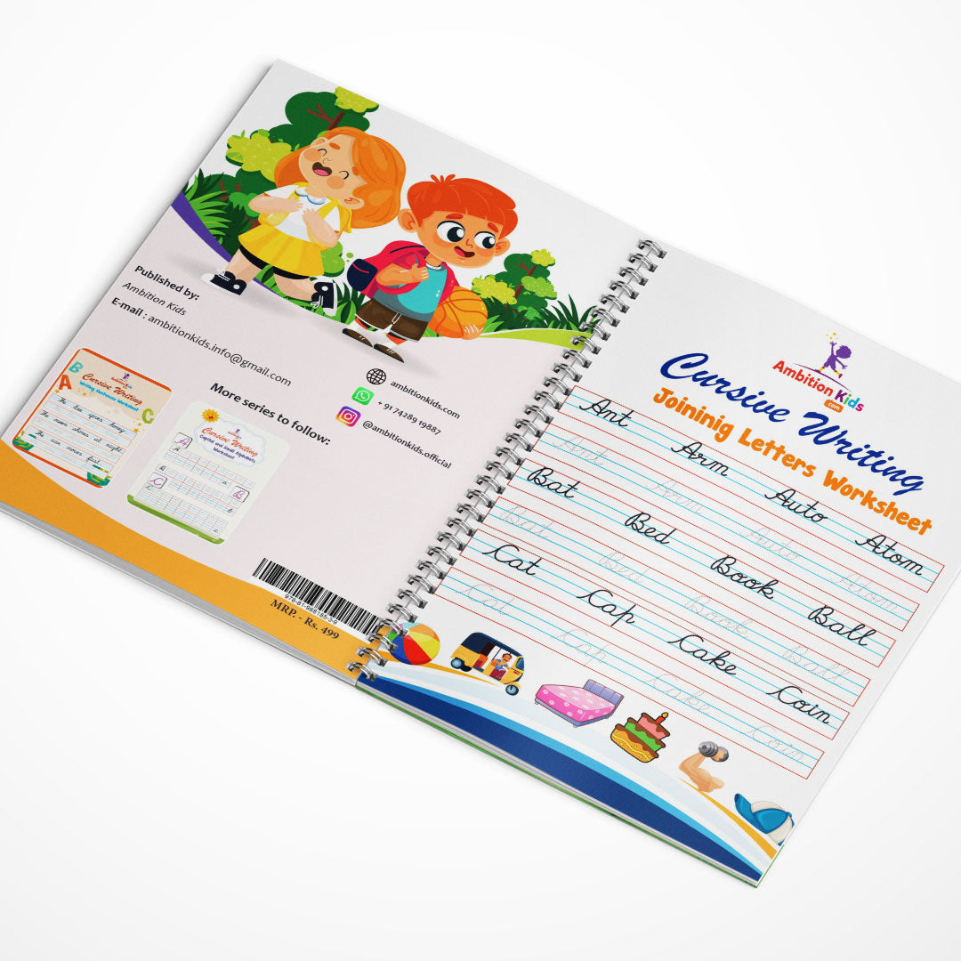 Cursive Writing Practice Book for Kids (Letters, Words & Sentences)