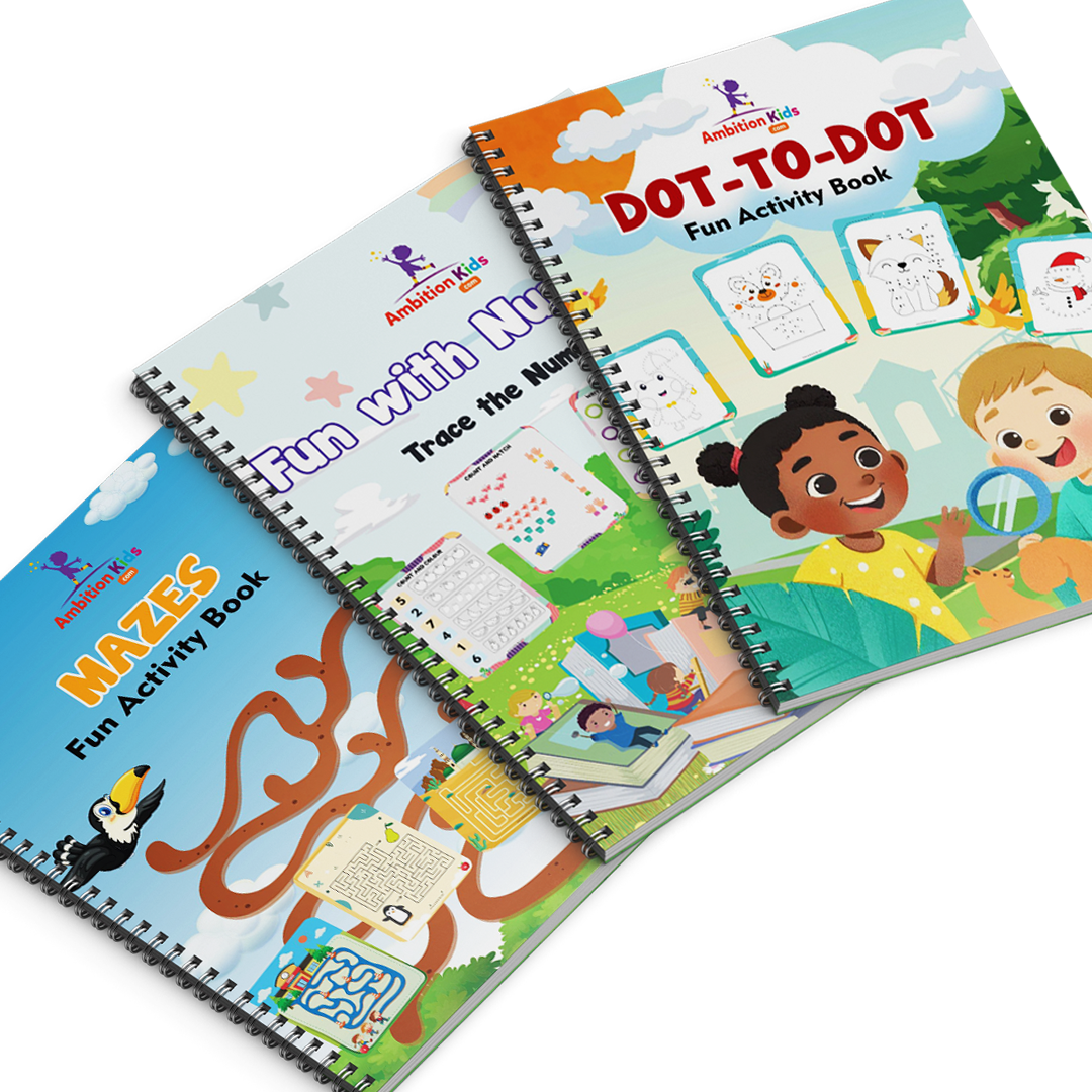 Toddler & Dot-to-Dot, Mazes & Numbers (5 Worksheets)