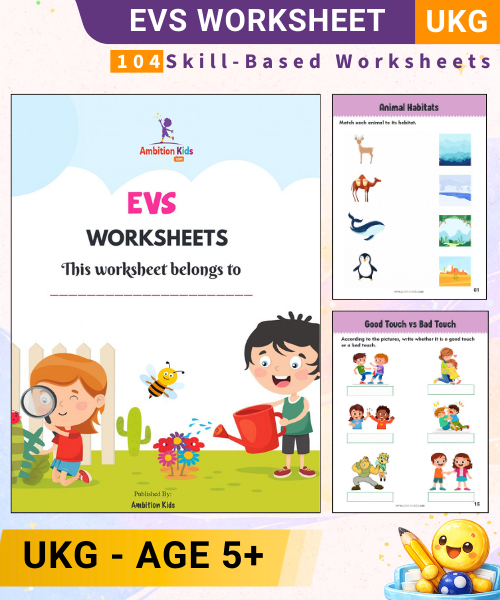 UKG 104 Skill-Based EVS Printable Worksheets | Screen-Free Learning
