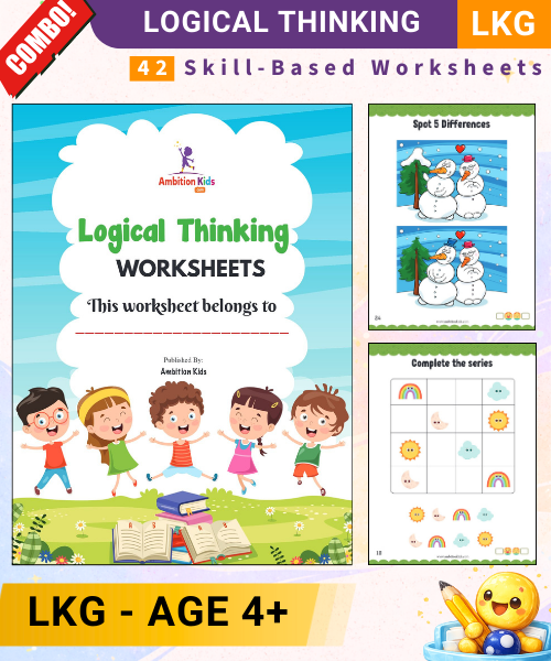 Printable LKG Worksheets | Logical Thinking Fun Brain-Boosting 42  Worksheets |