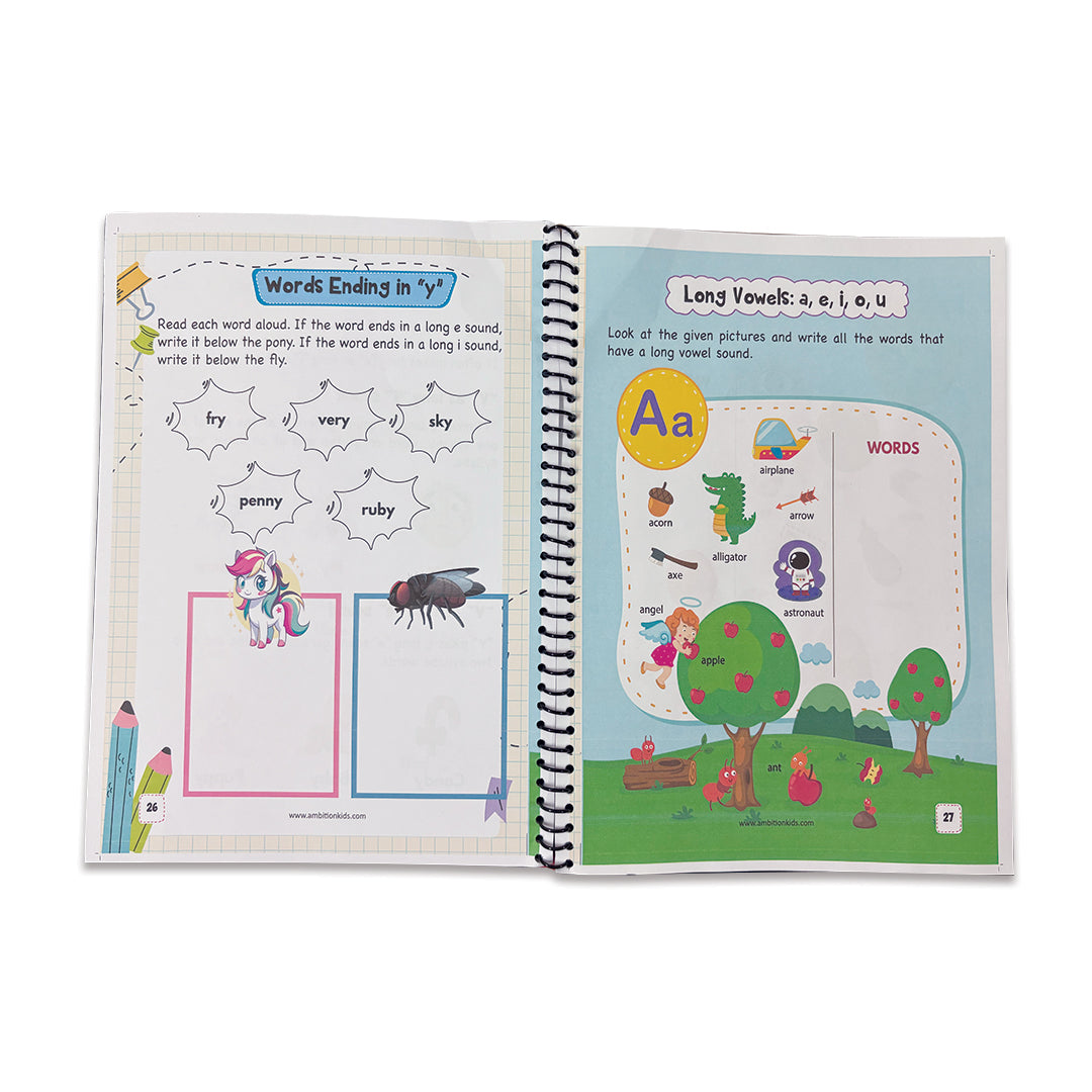 Phonics Practice Books for Kids (4-Book Set – A–Z Sounds, Vowels, Blends & Word Families)