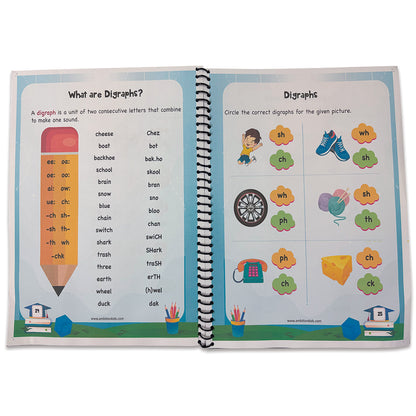 Phonics Practice Books for Kids (4-Book Set – A–Z Sounds, Vowels, Blends & Word Families)