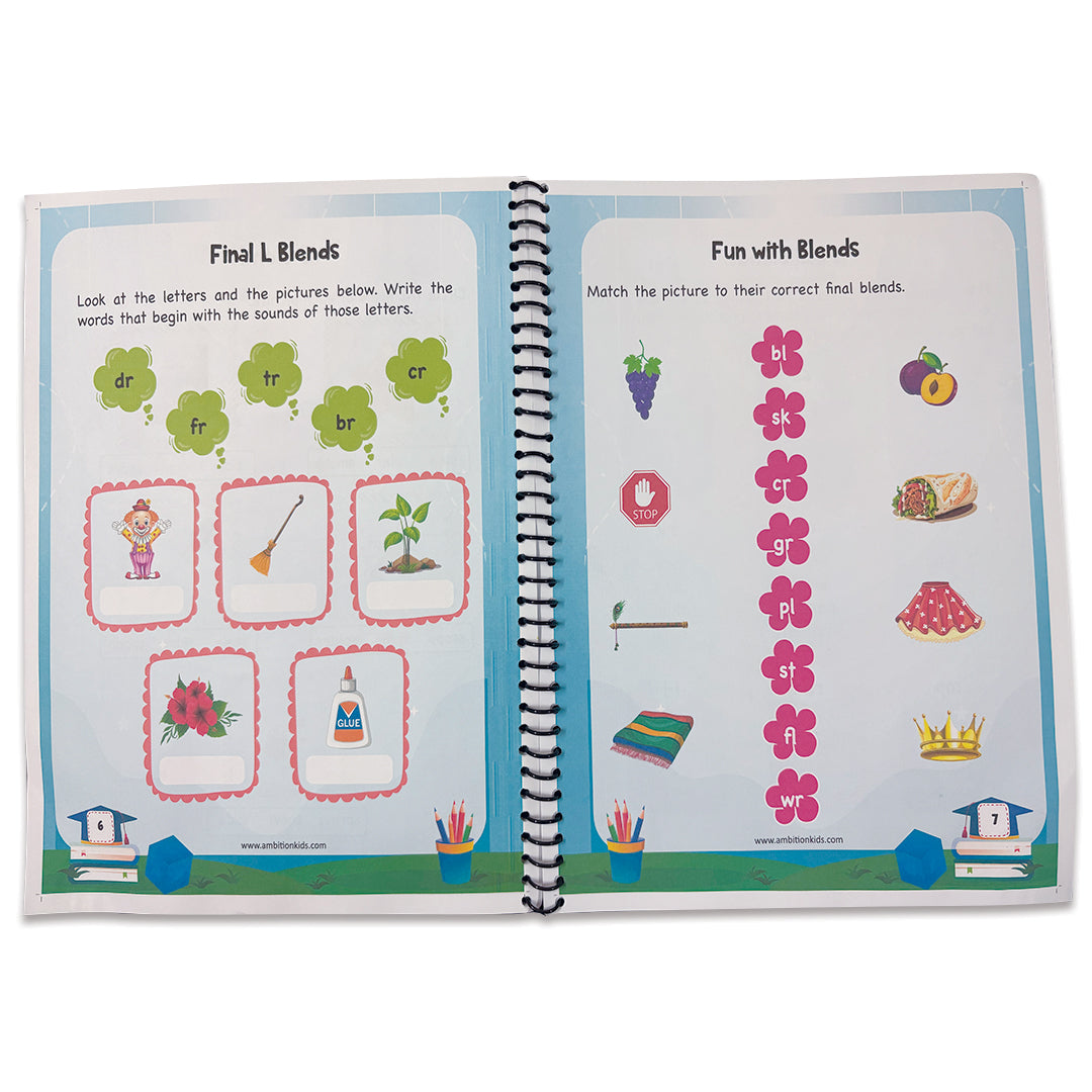 Phonics Practice Books for Kids (4-Book Set – A–Z Sounds, Vowels, Blends & Word Families)