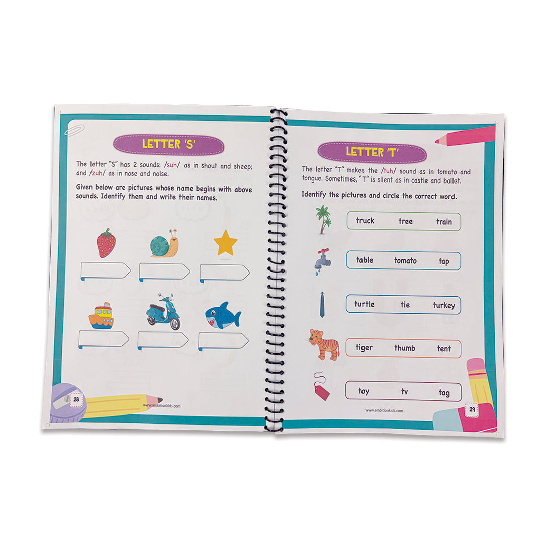 Phonics Practice Books for Kids (4-Book Set – A–Z Sounds, Vowels, Blends & Word Families)