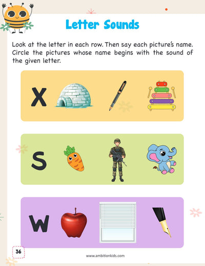 A–Z Sounds Phonics Ambition Kids Worksheets for Age 3–6 Years