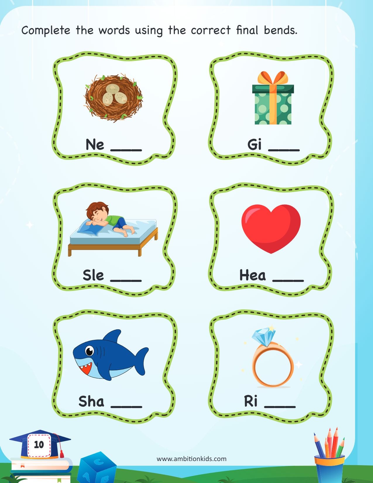 Blends & Digraphs Phonics  Ambition Kids Worksheets for Age 3–6 Years