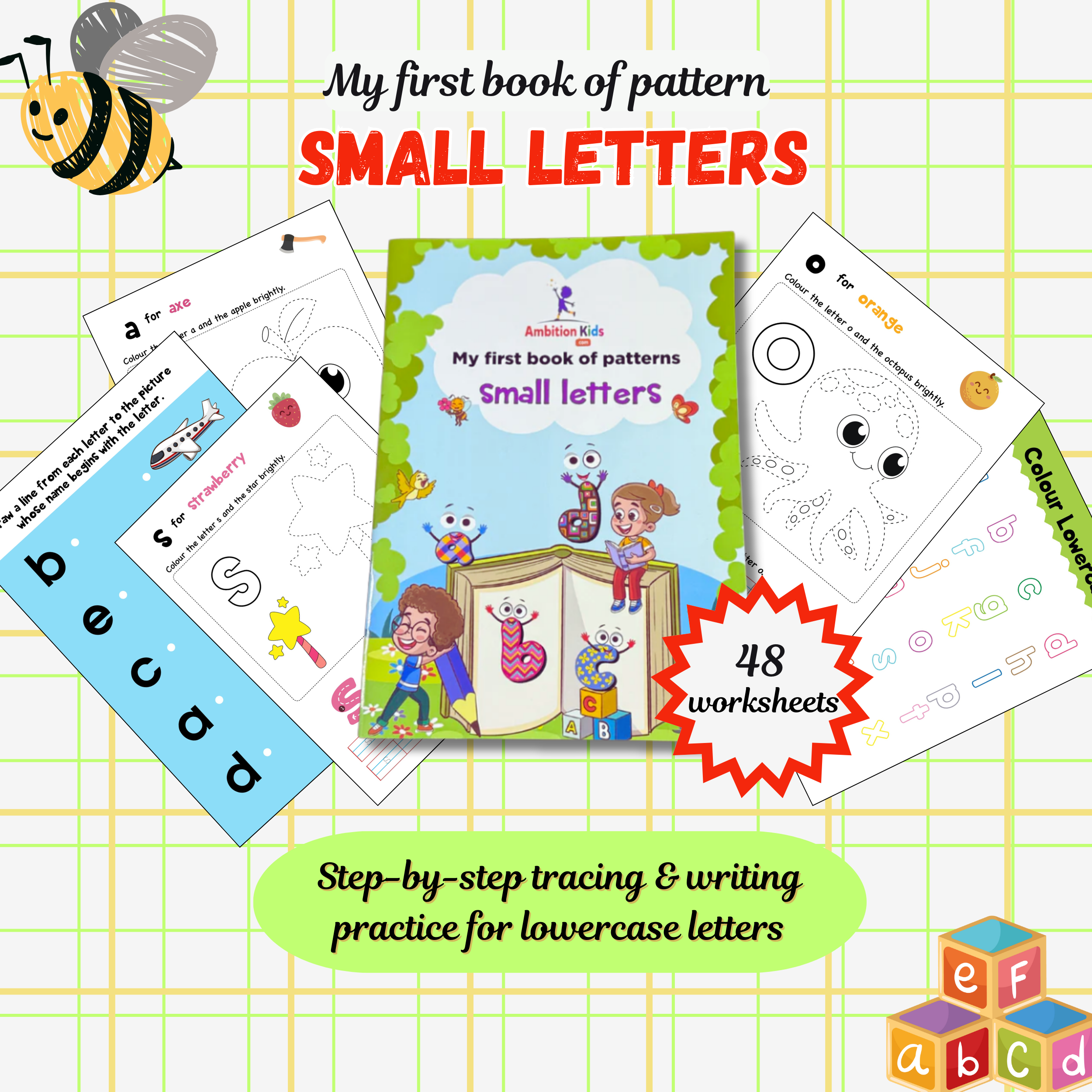 (Ages 5–7): UKG Set • Age 5+ Brain Booster & Pattern Writing | 3-in-1 Genius Learning Pack - Ambition Kids